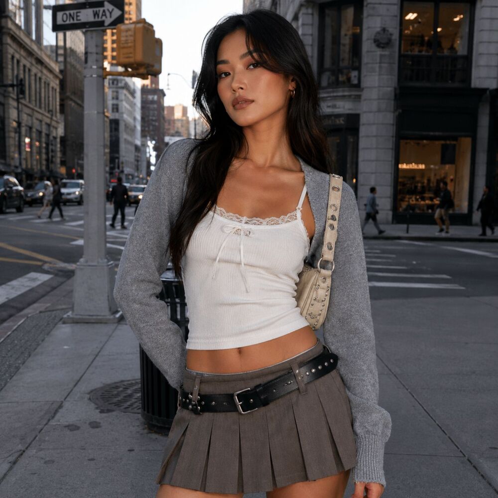 Sweater sleeves W/s Gray Knit Bolero Layering Shrug